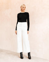 Paloma Knit Top - Black/Beige