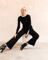 Paloma Knit Top - Black/Beige