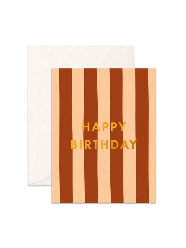 Birthday Rust Stripe Greeting Card