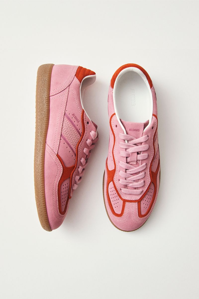 Rife Sea Pink Leather Sneakers