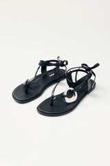 Morosia Black Leather Sandals