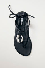 Morosia Black Leather Sandals