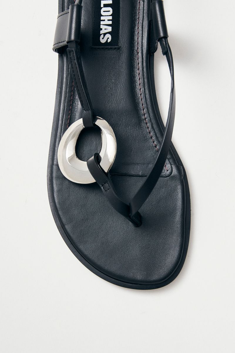 Morosia Black Leather Sandals