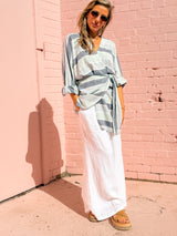 Positano Pant - White Linen