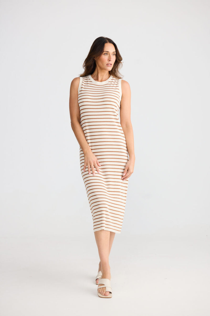 Squad Dress Ecru W Tawny