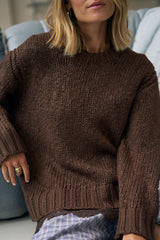 Sage Chunky Knit Crew - Chocolate