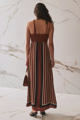 The Ellery Dress - Cherrywood Stripe