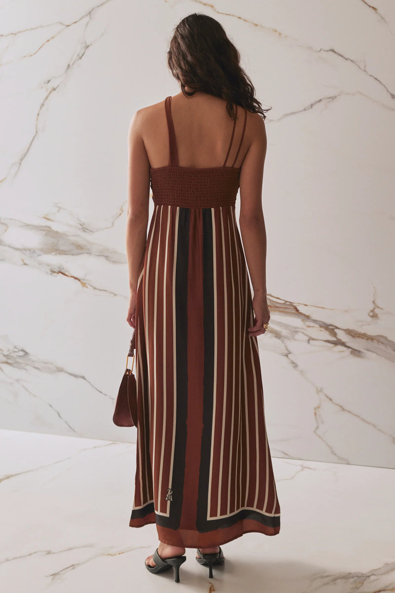 The Ellery Dress - Cherrywood Stripe