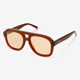 Voyager Acetate Oversized Aviator Sunglasses - Choc