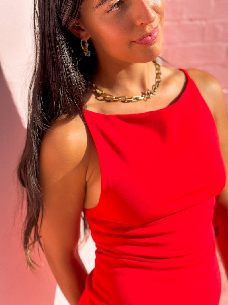 Melrose Mini Dress - Ruby Red