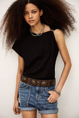 ALLIA short-sleeved T-shirt - BLACK