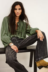 MONA embroidered cotton shirt