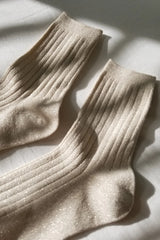 Her Socks - Ivory Gold Glitter