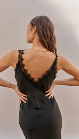 Solange Slip Dress - Black