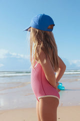 Mini Stripe Rib Scoop One Piece - Shell Pink