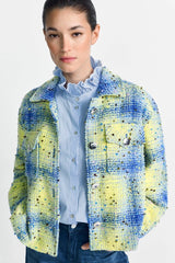 Checked bouclé shirt jacket
