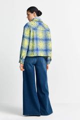 Checked bouclé shirt jacket