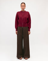 Zara Zip Up Knit Jacket - Wine