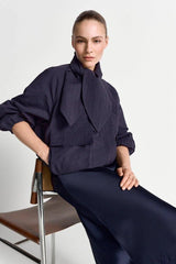 Oversized Blouson Jacket - Midnight Blue