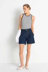 Stripe Ribbed Top - Midnight Stripe