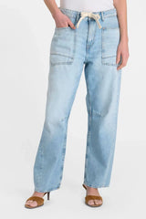 Madie Barrel Leg Jean - Light Blue