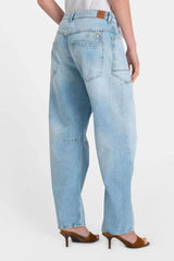 Madie Barrel Leg Jean - Light Blue