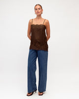 Arila Square Neck Cami - Choc