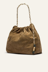 Suede June Tote - Kaki
