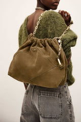 Suede June Tote - Kaki