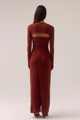 MYRIAD BOLERO DRESS - CINNAMON