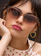 Jade Acetate Cat Eye Sunglasses - Tan