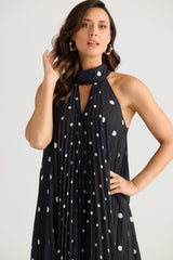 Inca Dress - Black w White Spots