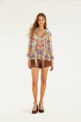 Off-white Sea Garden Ruffled Long Sleeve Blouse