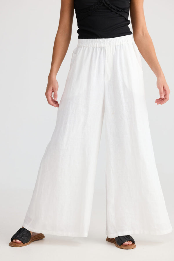 Positano Pant - White Linen