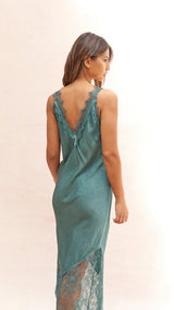 Solange Slip Dress - Emerald