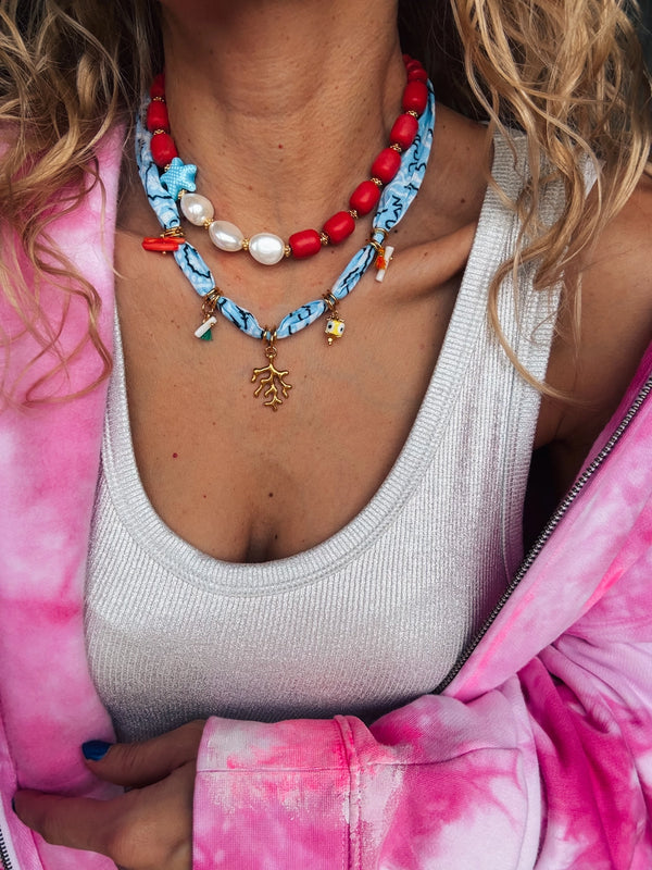 Bohemian Ciel Red Beaded Necklaces