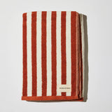 Bath Towel in Red Ochre Stripe