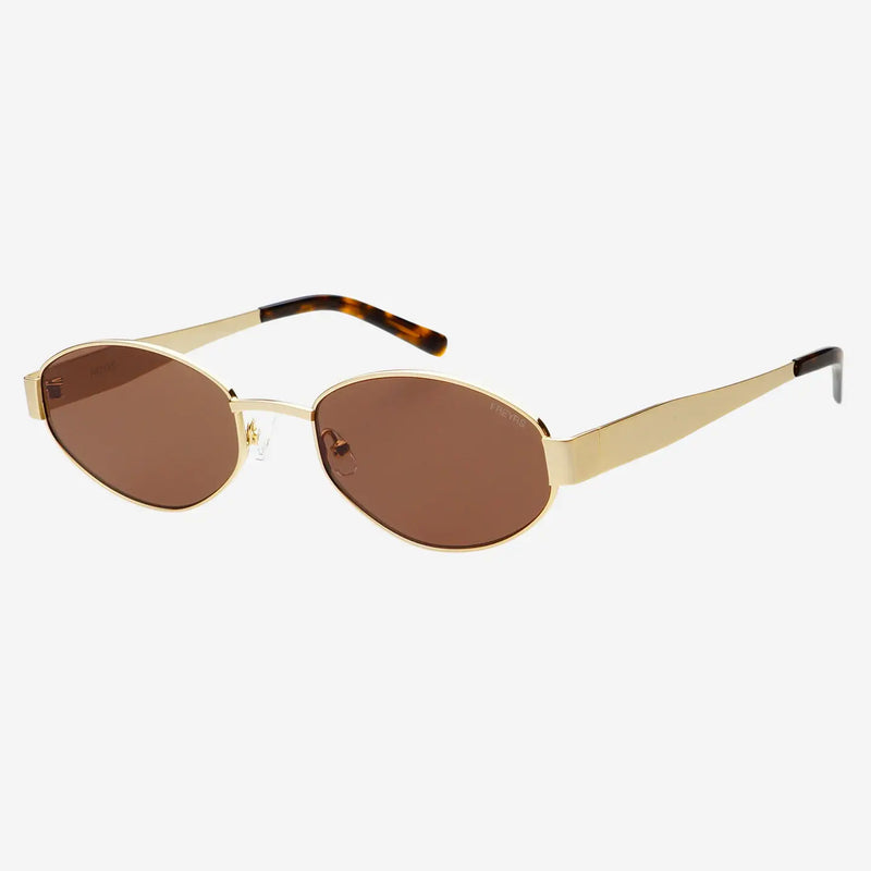 Soho Oval Sunglasses. -Gold / Brown