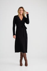 Brigitte Wrap Dress - Black