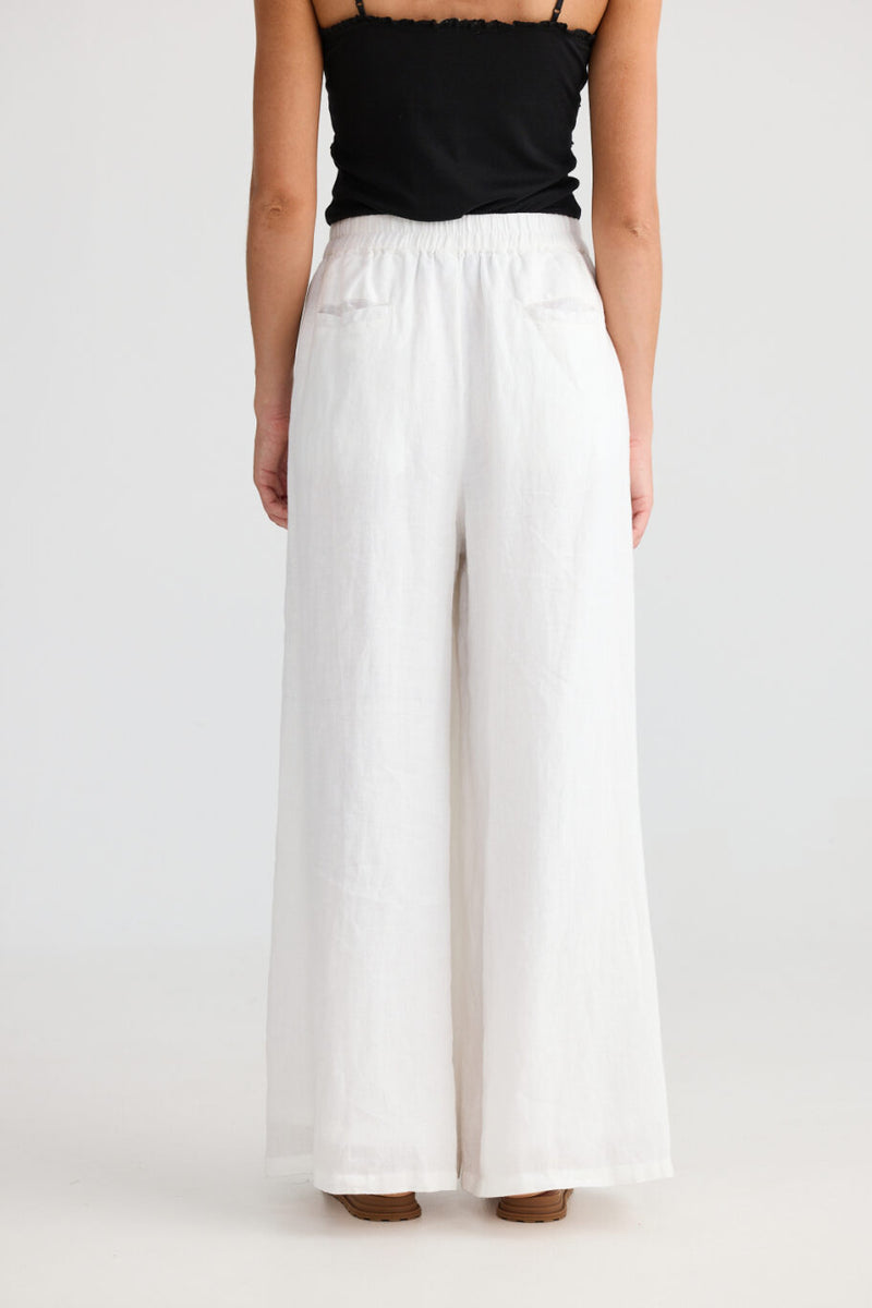 Positano Pant - White Linen