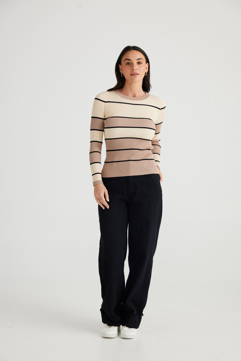 Unley Knit Top - Taupe