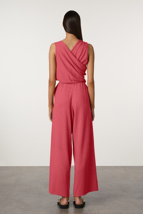 Cotton Blend Knit Pant - Berry