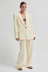 Lino Blazer - Alabaster glea