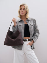 Calla Woven Handbag in Brown