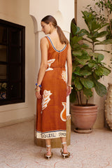 SOLEIL D'AMOUR SILK MIDI DRESS