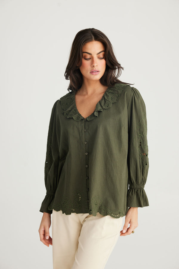 Sonnet Top - Dark Green