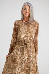Onella Midi Dress - Leopard
