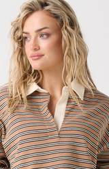 Alisa Rugby Tee - Toffee Stripe