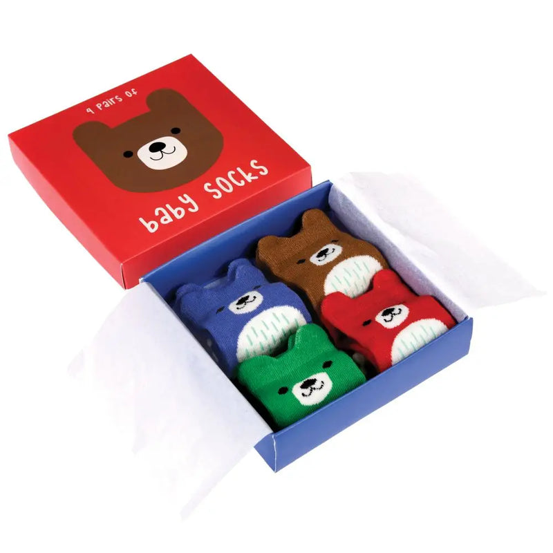 Rex London Baby Socks 4 Pairs - Bear