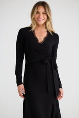 Brigitte Wrap Dress - Black